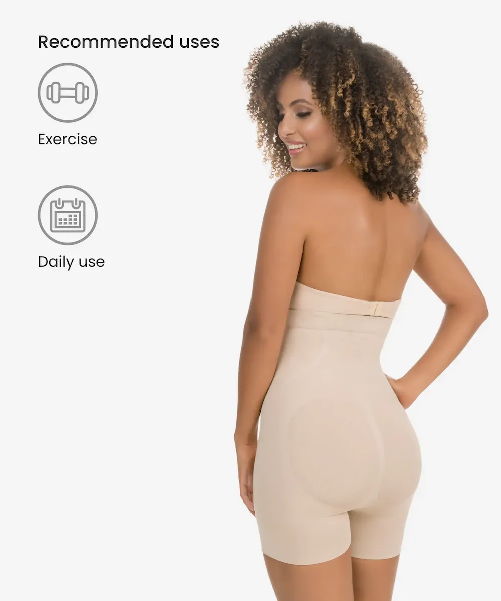 Seamless Strapless Thermal Shorts Body Shaper