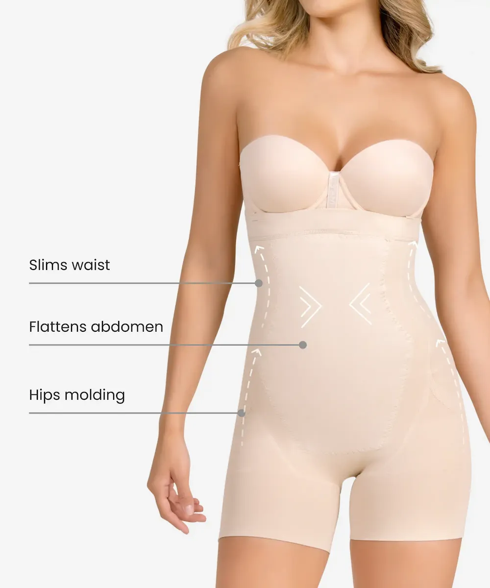Seamless Strapless Thermal Shorts Body Shaper