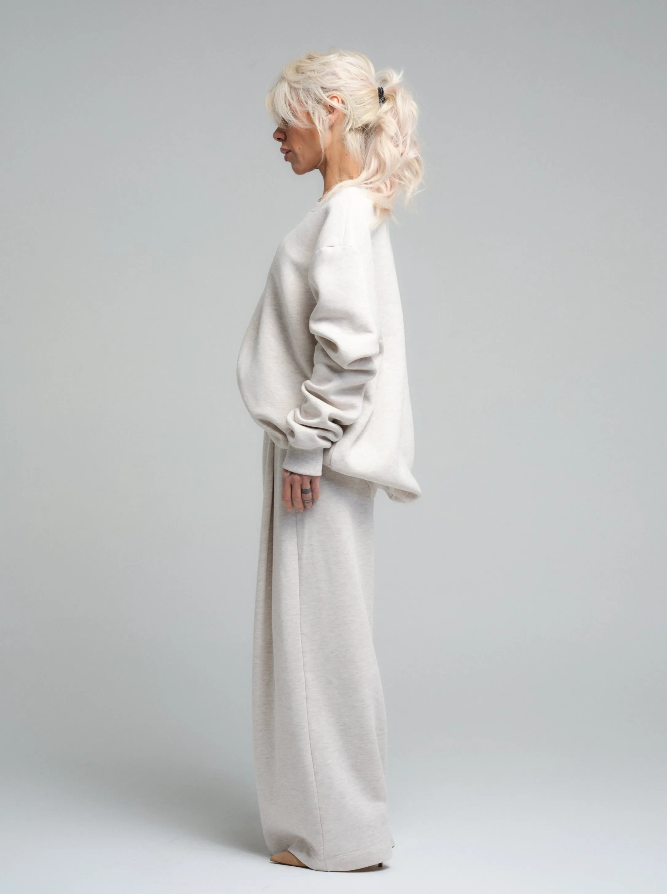 Soft Ecru Cotton-Blend Loungewear Set