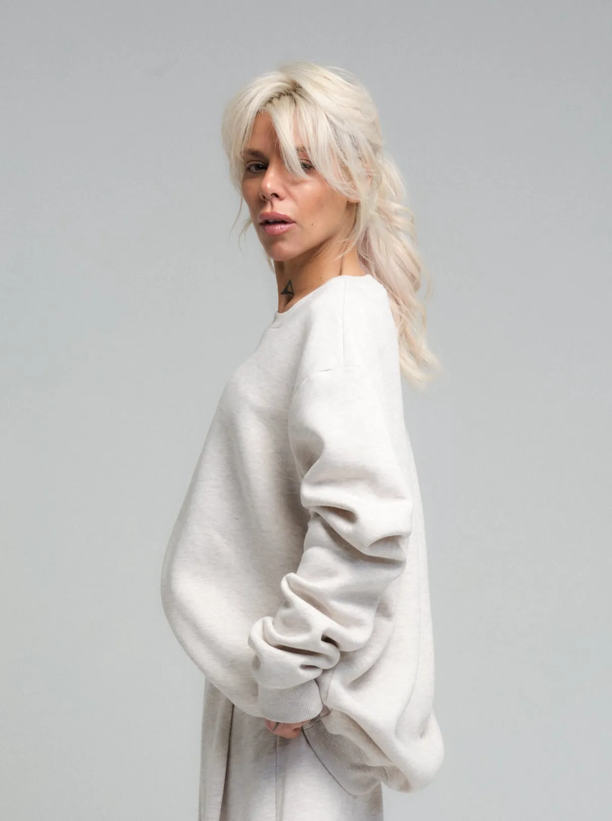 Soft Ecru Cotton-Blend Loungewear Set