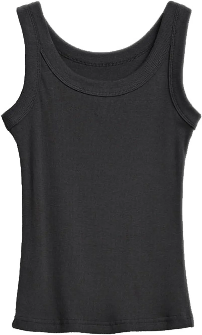 Tank Top for Women 2 Pack Sleeveless Broadband Threaded Vest 2025 Summer Round Neck Causal Loose Fit Comfy Tops