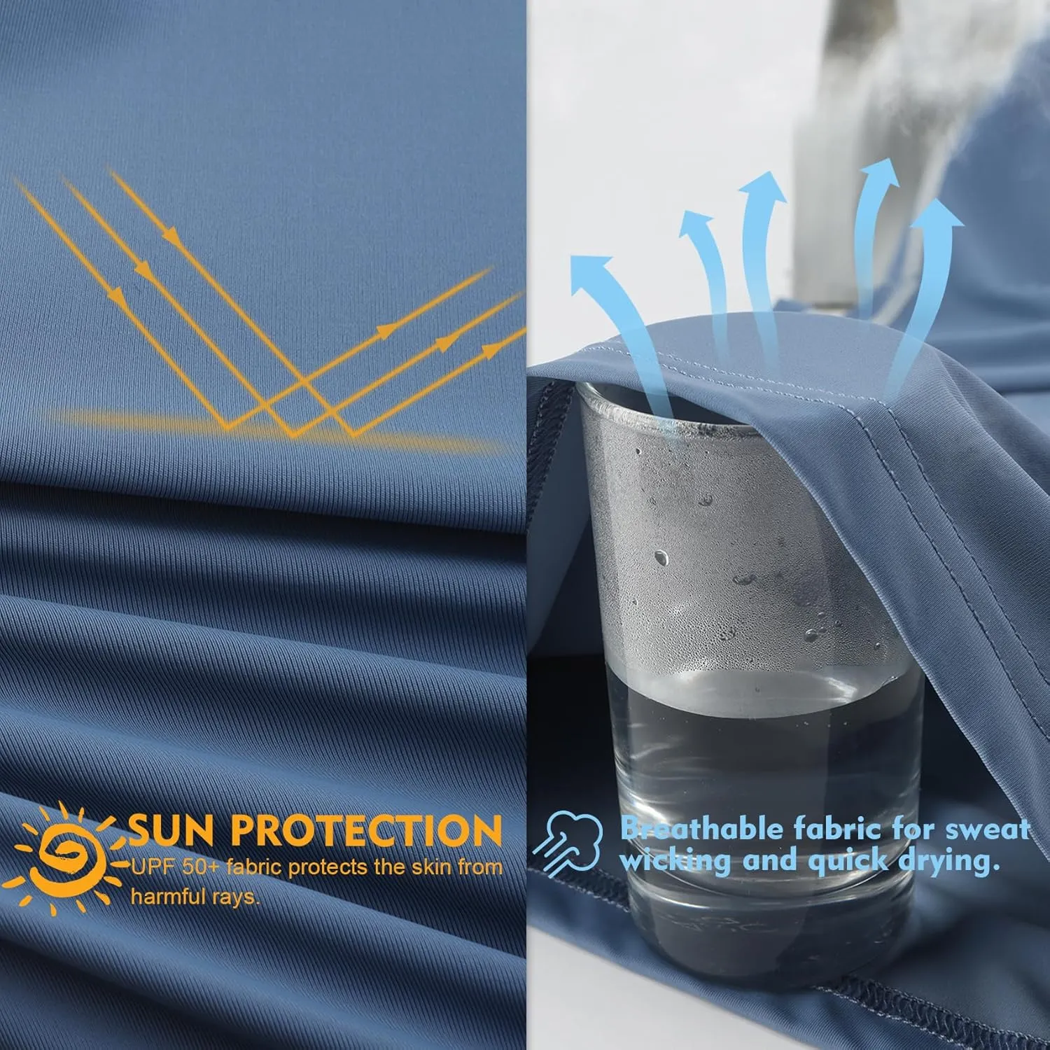 UPF 50  Sun Protection Hoodie Shirt Rash Guard Long Sleeve Shirt