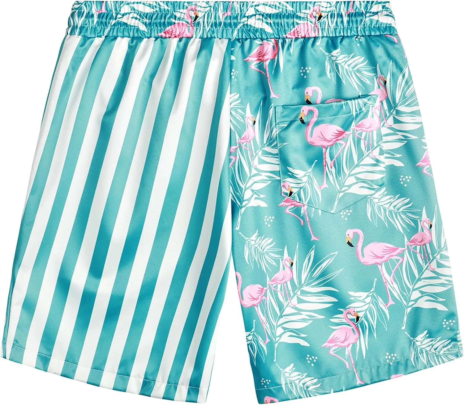 VATPAVE Mens Flamingo Hawaiian Sets Casual Short Sleeve Button Down Shirts Beach Outfits
