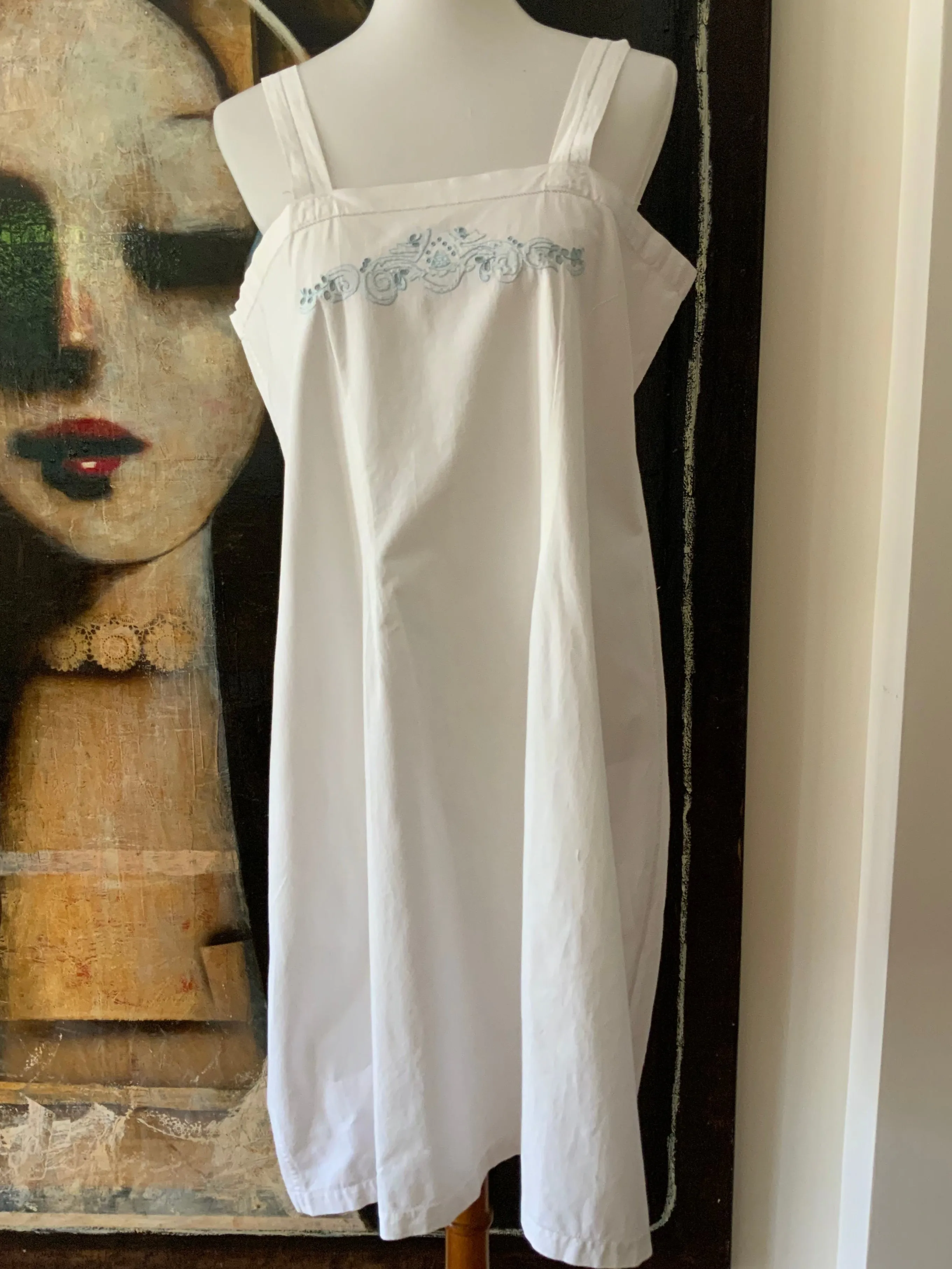 Victorian Cotton Underdress Embroidered- 1800 - XL