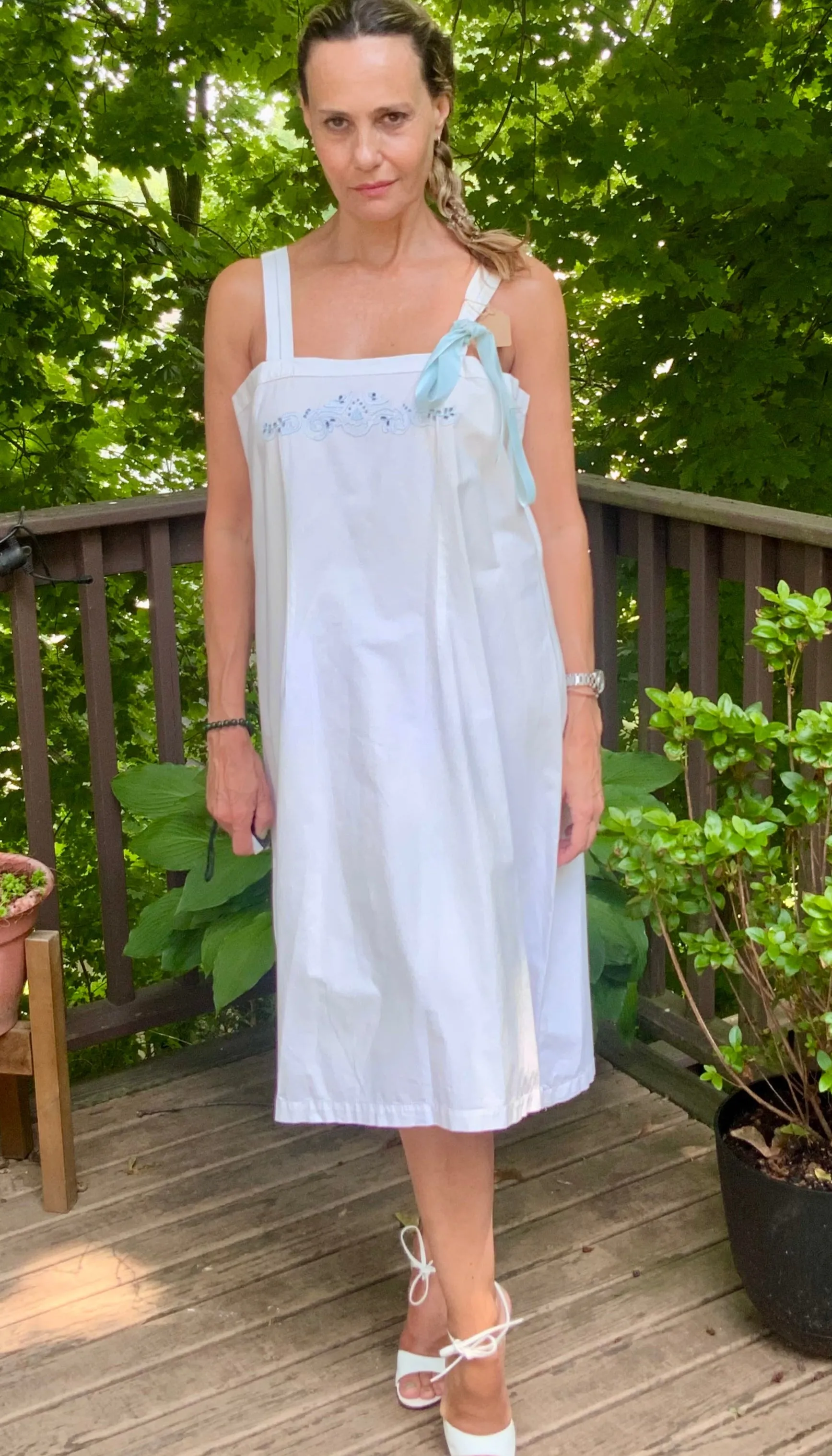 Victorian Cotton Underdress Embroidered- 1800 - XL