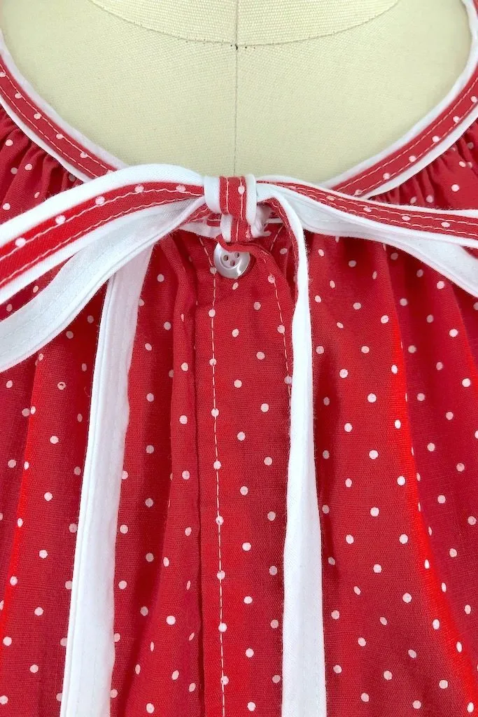 Vintage Red Nautical House Dress