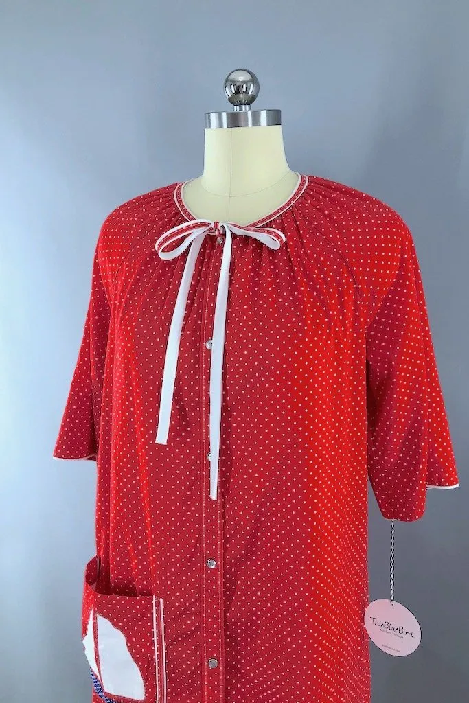 Vintage Red Nautical House Dress