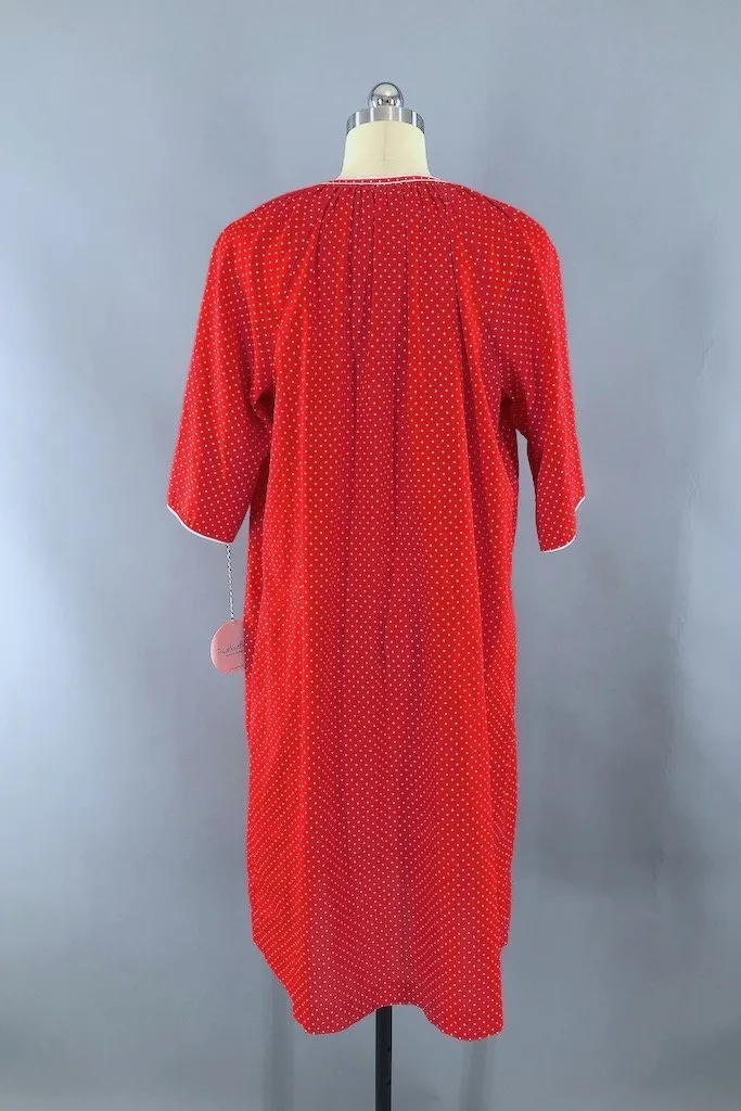 Vintage Red Nautical House Dress