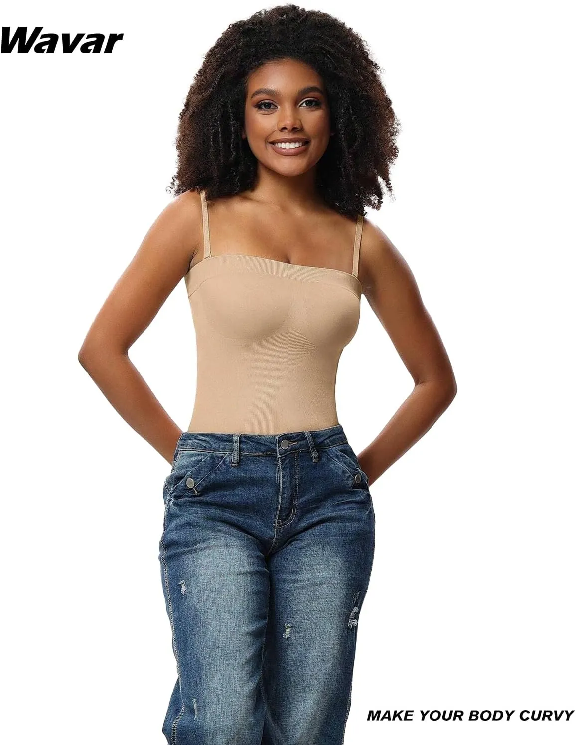 Wavar Shapewear Bodysuit for Women Tummy Control Mid Thigh Seamless Body Shaper Sculpting Body Shorts Slimming Tank Top