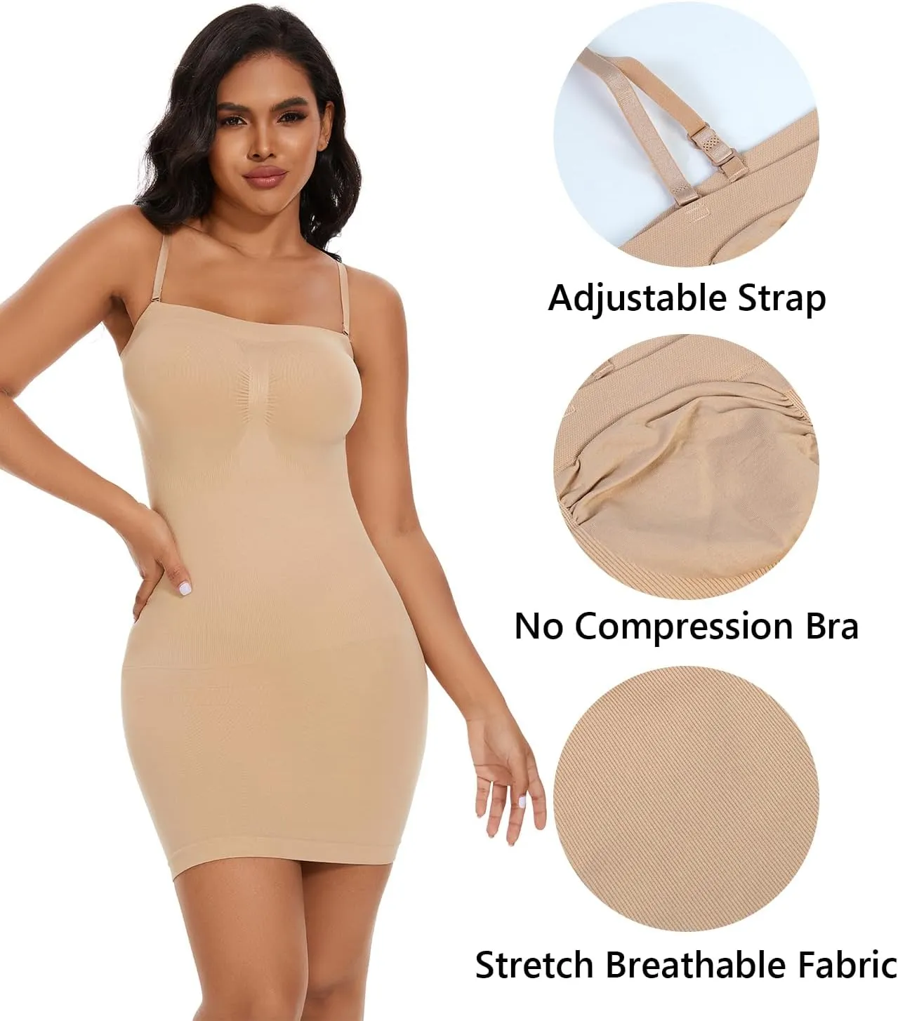 Wavar Shapewear Bodysuit for Women Tummy Control Mid Thigh Seamless Body Shaper Sculpting Body Shorts Slimming Tank Top
