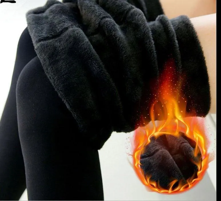 Women Thick Warm High Waist Velvet  Leggings
