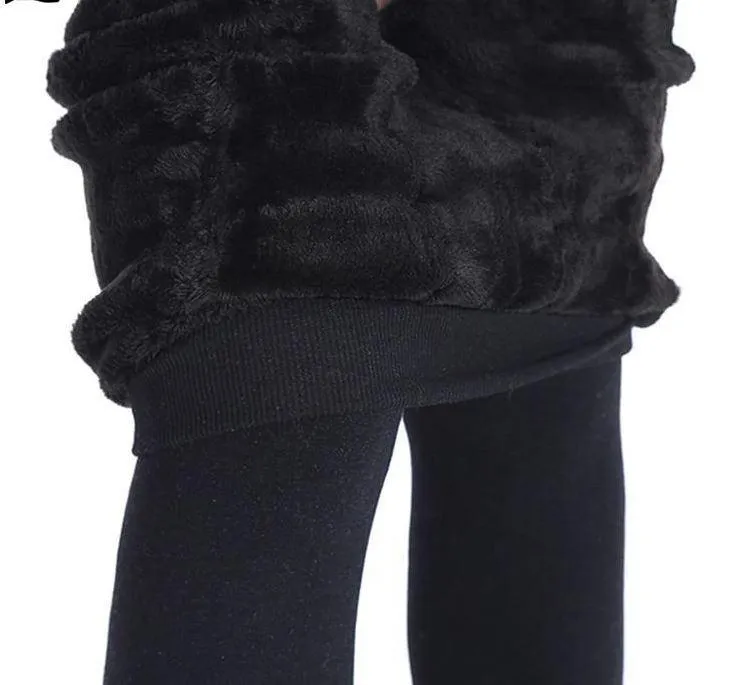 Women Thick Warm High Waist Velvet  Leggings