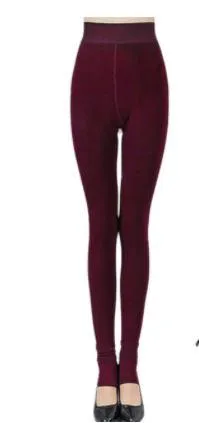 Women Thick Warm High Waist Velvet  Leggings