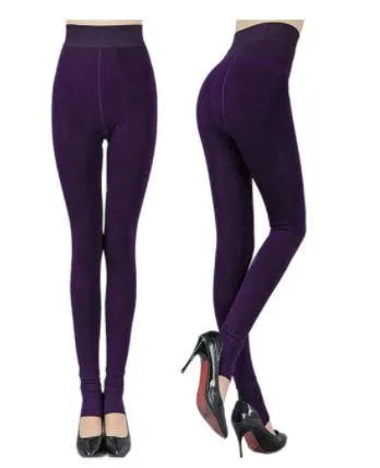 Women Thick Warm High Waist Velvet  Leggings