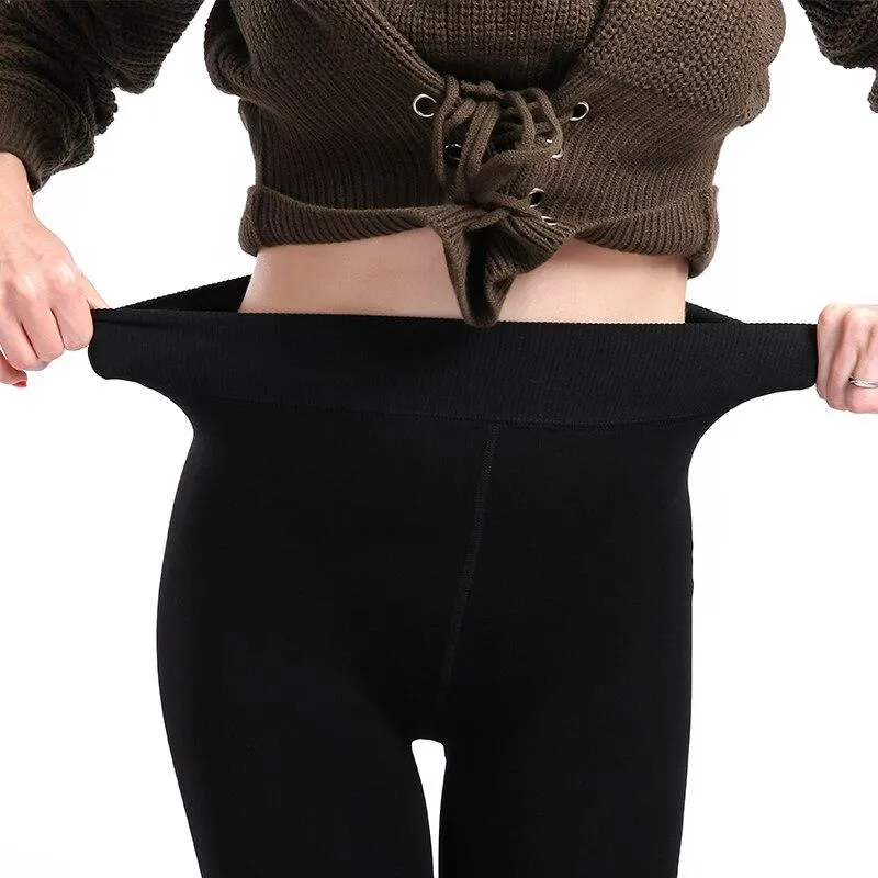Women Thick Warm High Waist Velvet  Leggings