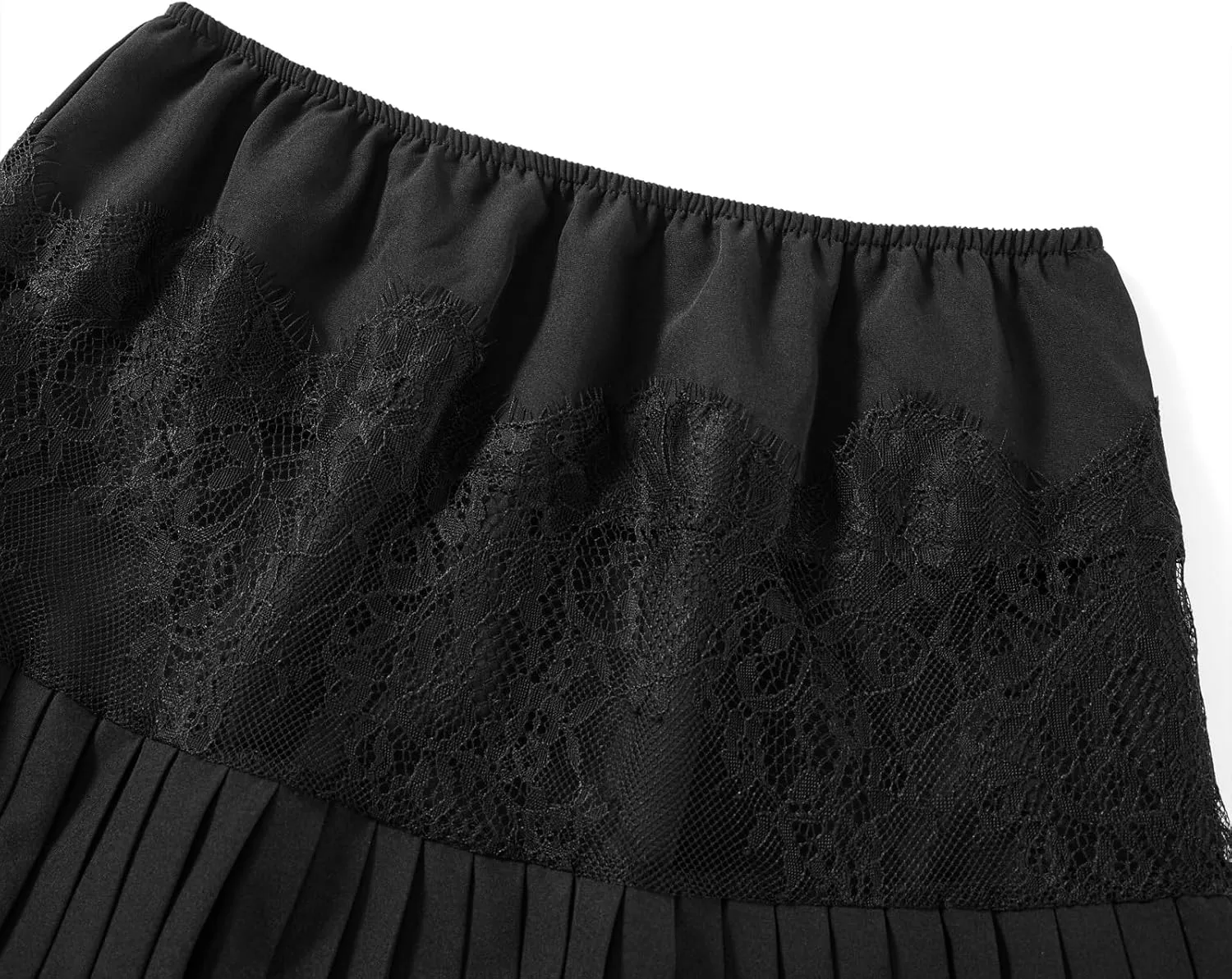 Women Y2k Lace Mini Skirt Low Rise Pleated Ruffle Half Slip Skirt Layered Flowy Short Skirt Streetwear