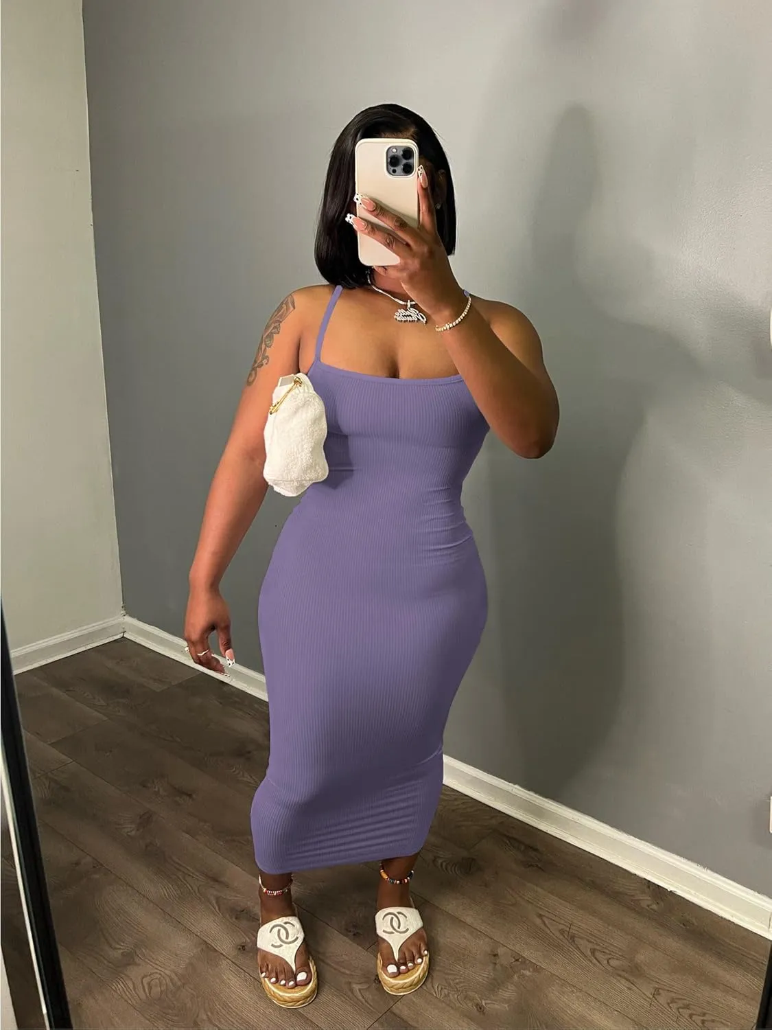 Women's Casual Short Sleeve Dress T Shirt Bodycon Dresses Ribbed V Neck Maxi Sundress Basic Party Club Dress with Pocket