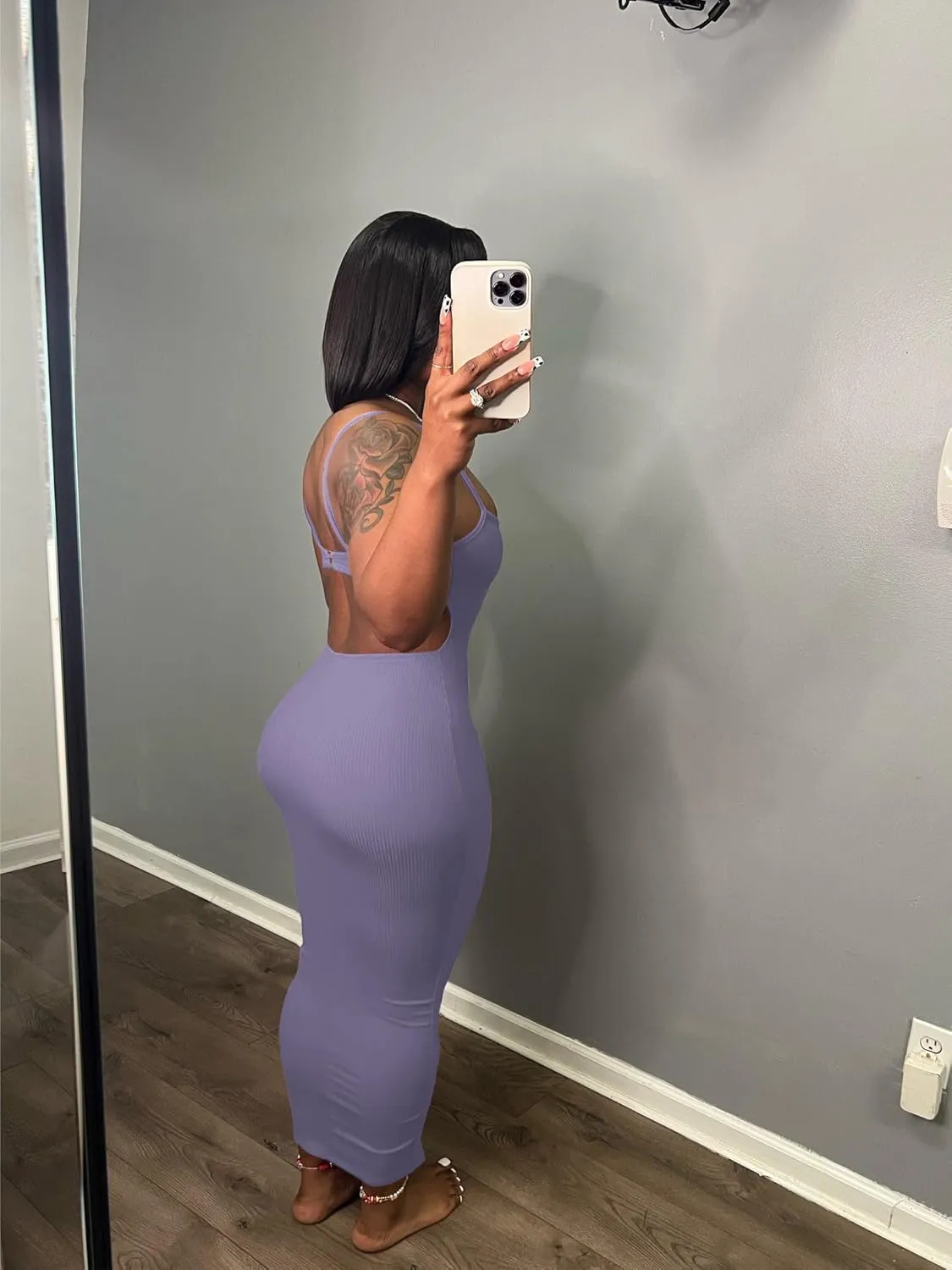 Women's Casual Short Sleeve Dress T Shirt Bodycon Dresses Ribbed V Neck Maxi Sundress Basic Party Club Dress with Pocket