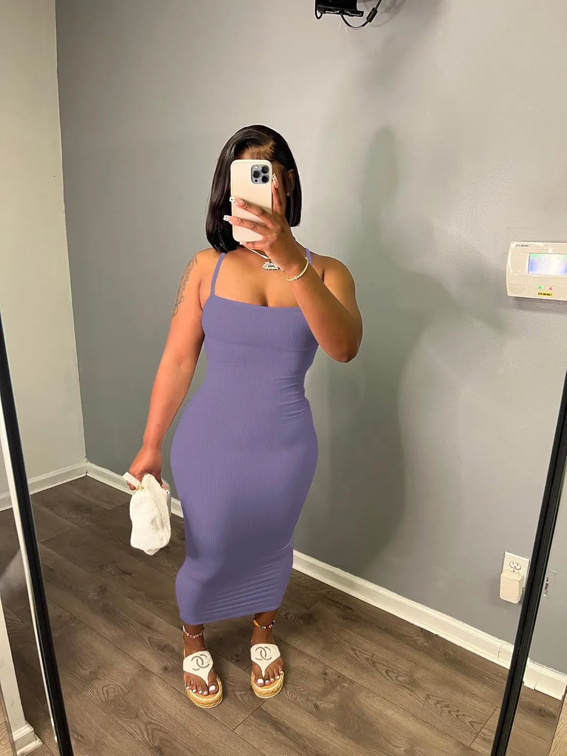 Women's Casual Short Sleeve Dress T Shirt Bodycon Dresses Ribbed V Neck Maxi Sundress Basic Party Club Dress with Pocket