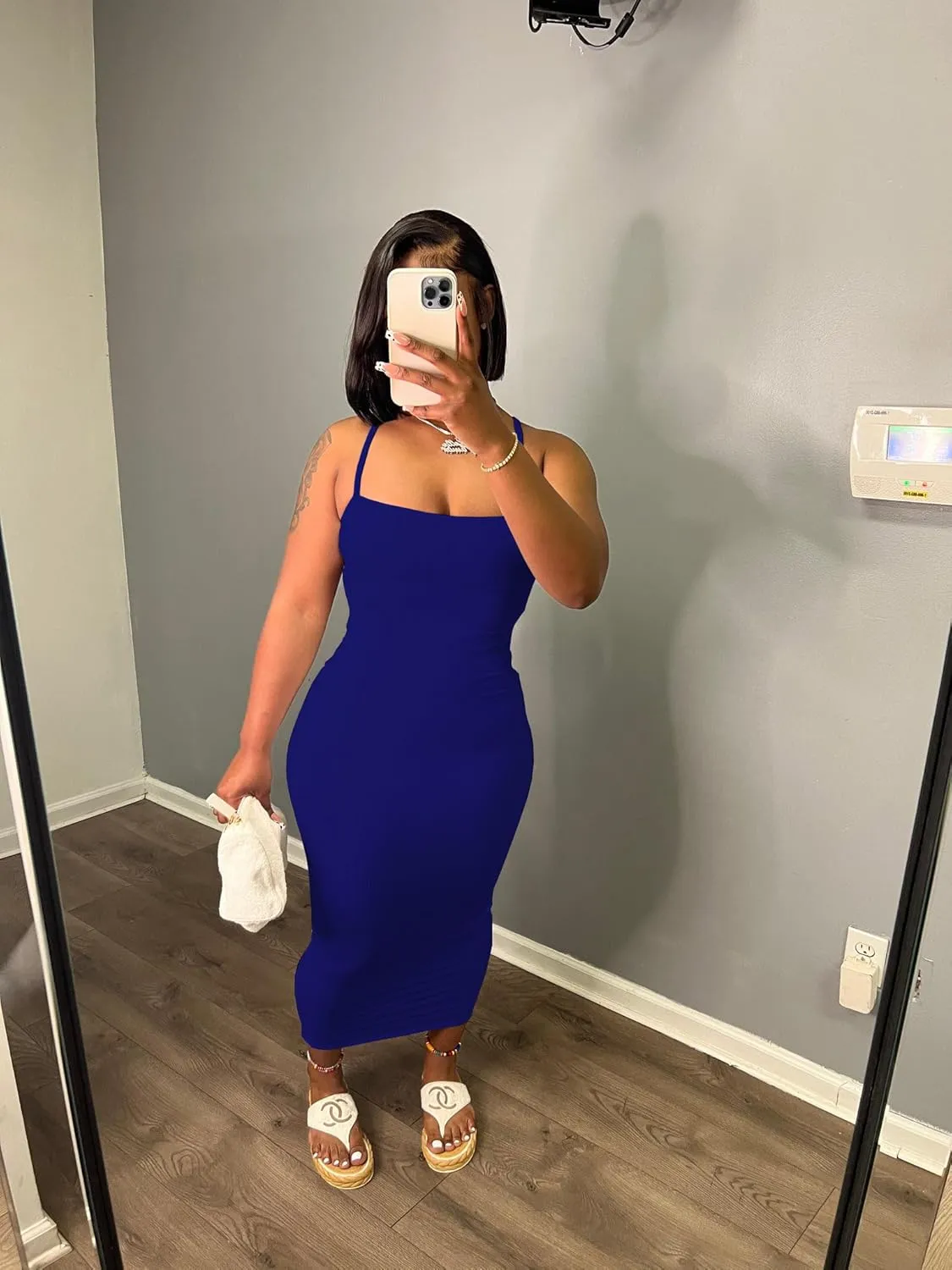 Women's Casual Short Sleeve Dress T Shirt Bodycon Dresses Ribbed V Neck Maxi Sundress Basic Party Club Dress with Pocket