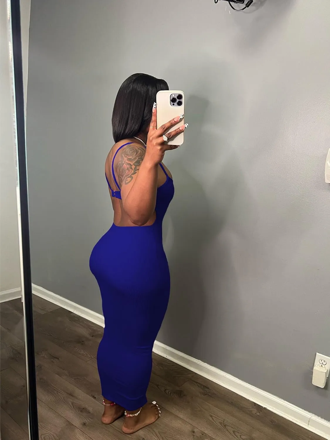 Women's Casual Short Sleeve Dress T Shirt Bodycon Dresses Ribbed V Neck Maxi Sundress Basic Party Club Dress with Pocket