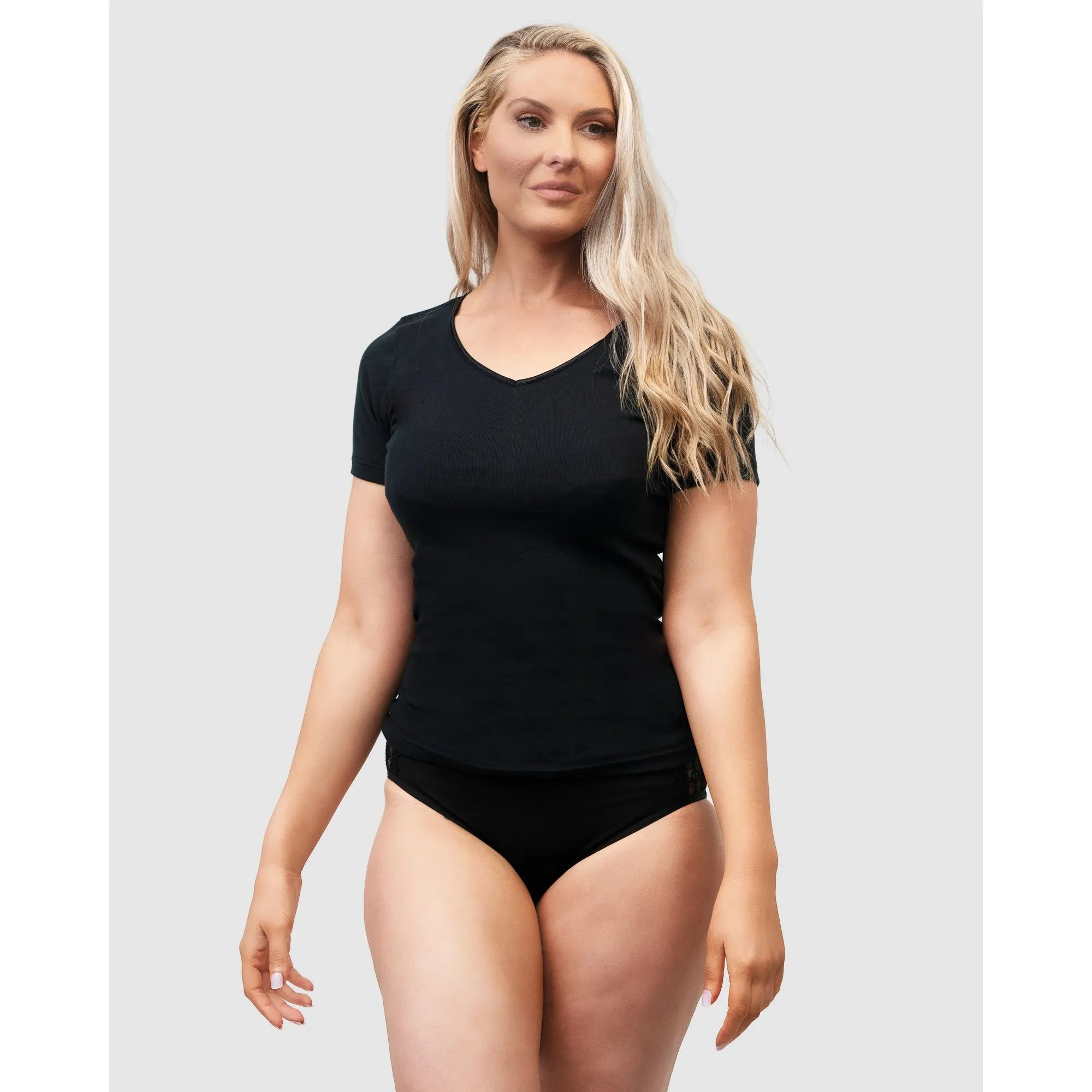 Women's Short Sleeve Organic Cotton T-Shirt-Black