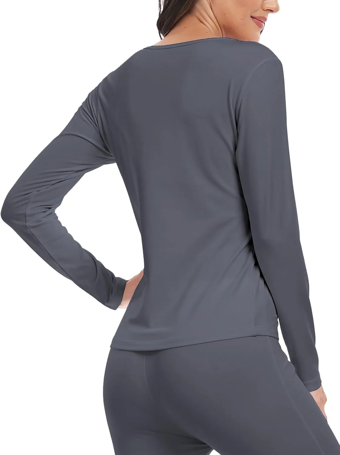 ZUTY 3 Pack Long Sleeve Thermal Shirts for Women Tops Long Johns Lightweight Winter Clothes Warm Base Layer