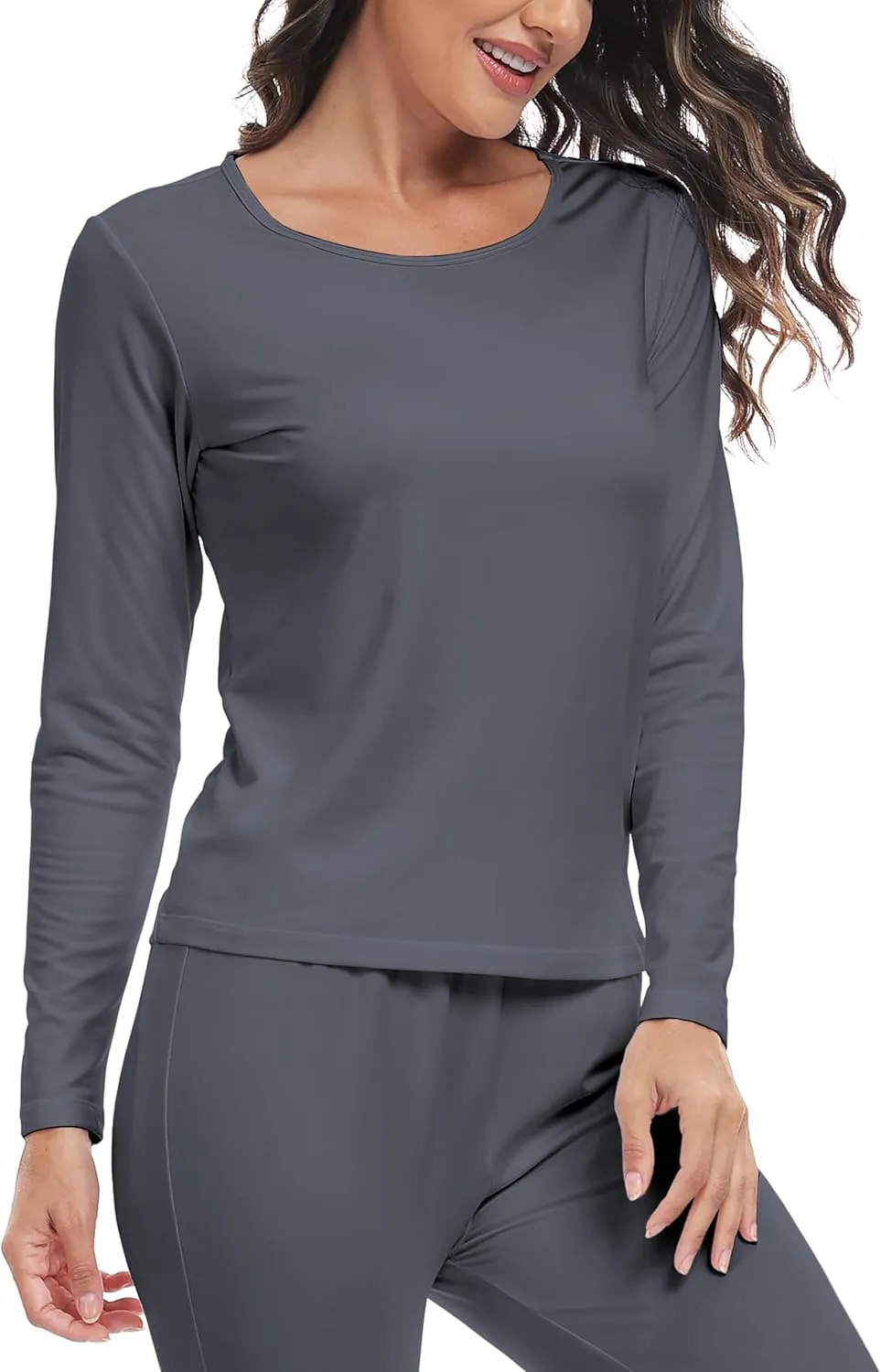 ZUTY 3 Pack Long Sleeve Thermal Shirts for Women Tops Long Johns Lightweight Winter Clothes Warm Base Layer